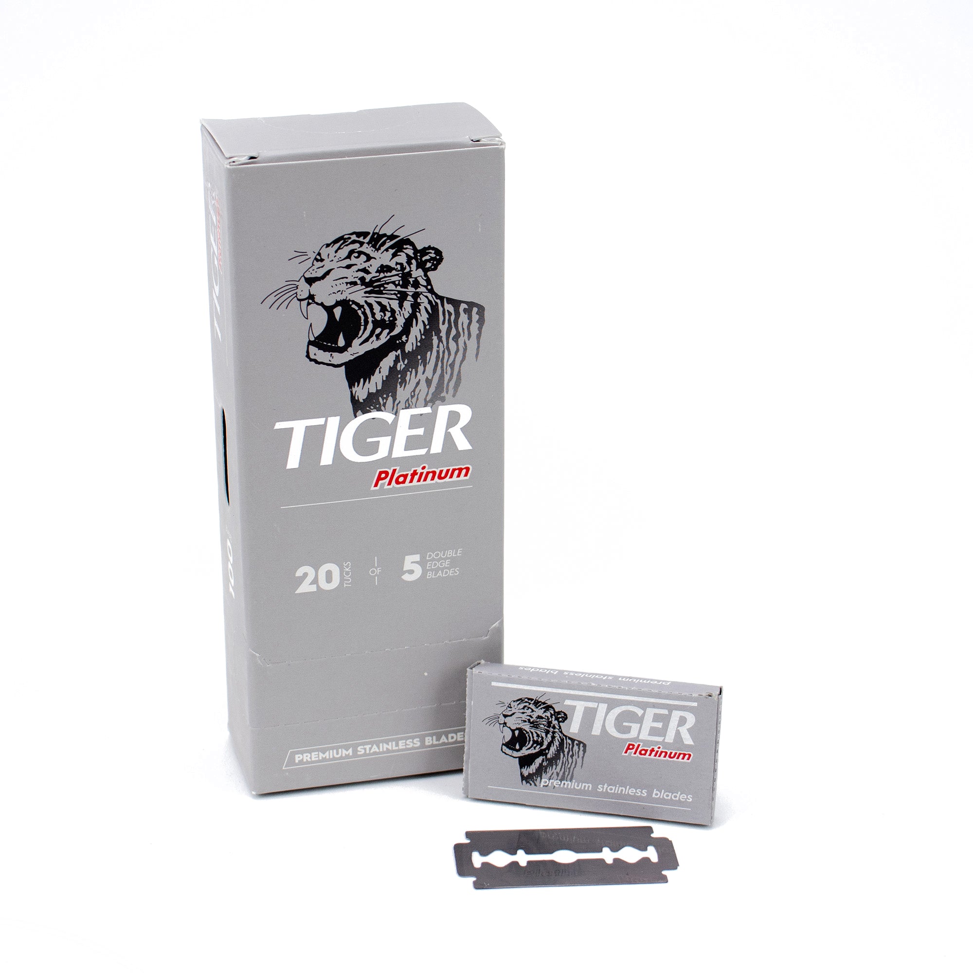 100 Tiger Platinum Double Edge Safety Razor Blades, 20 packs of 5 (100  blades)