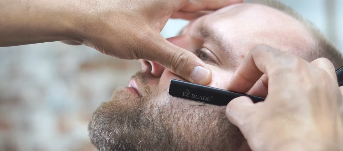 Lining up Your Beard With a Straight Razor