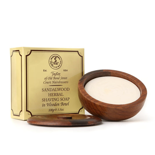 Taylor of Old Bond Street Sandalwood Shave Soap in Wooden Bowl | Rasierseifen